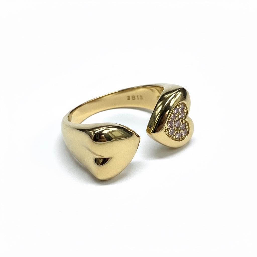 ANILLO CORAZON DOBLE