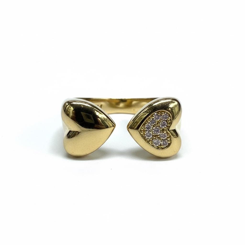 ANILLO CORAZON DOBLE