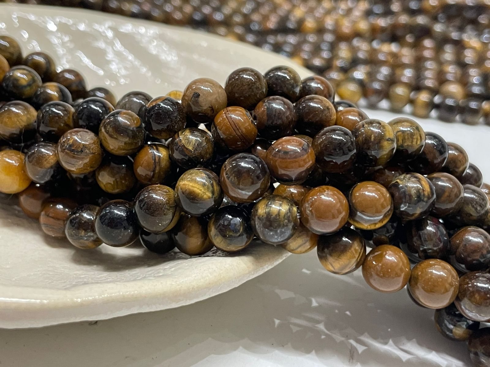 OJO DE TIGRE CAFE  10 mm